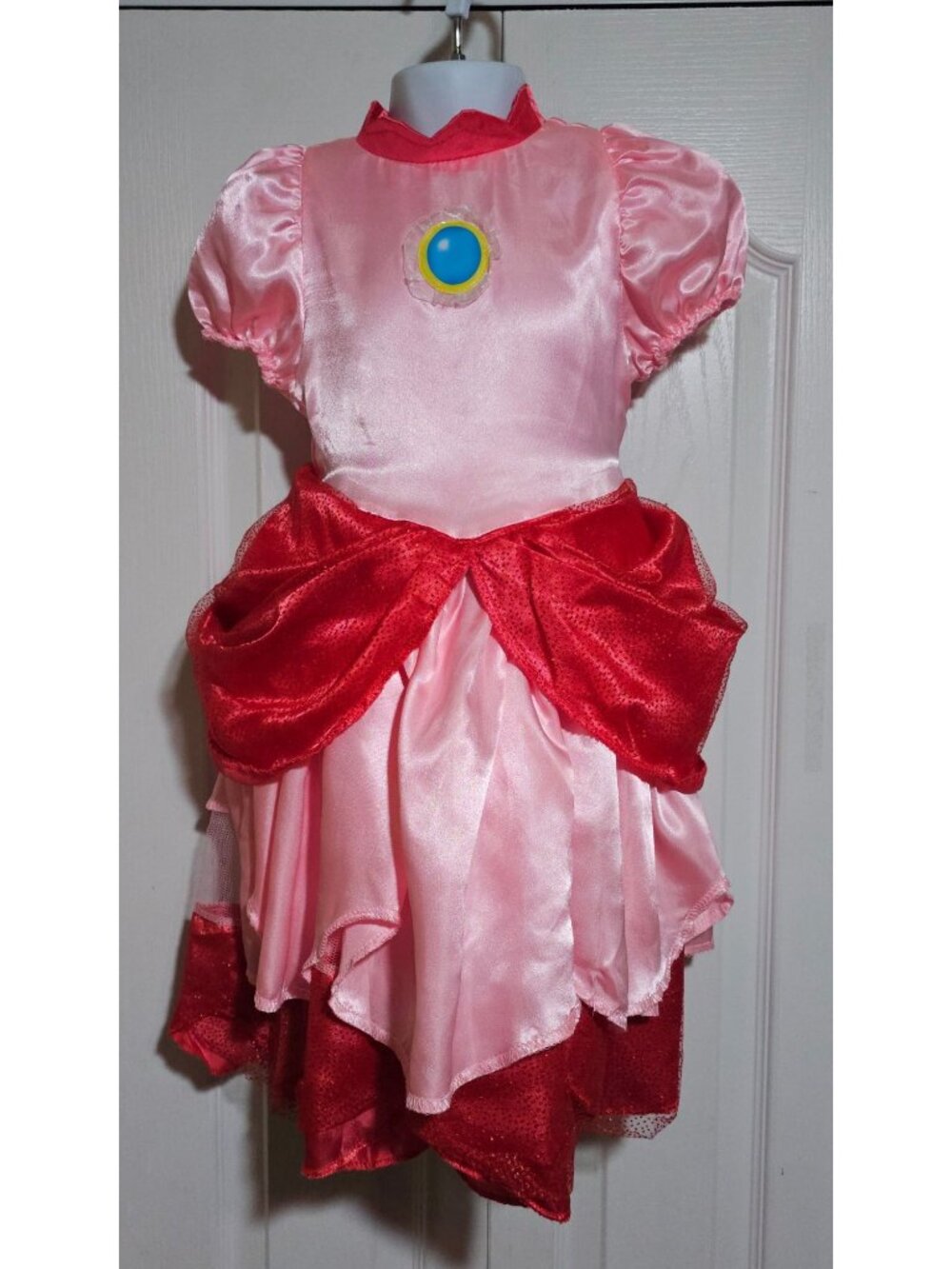 Princess Peach Deluxe Costume Toddler 3T-4T Girls Dress Halloween Disguise
